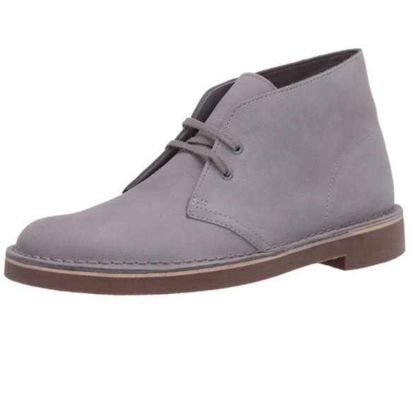 Clarks Other - Men’s Clark’s Bushacre 2 Light Grey Nubuck Chukka Boots Size 11.5